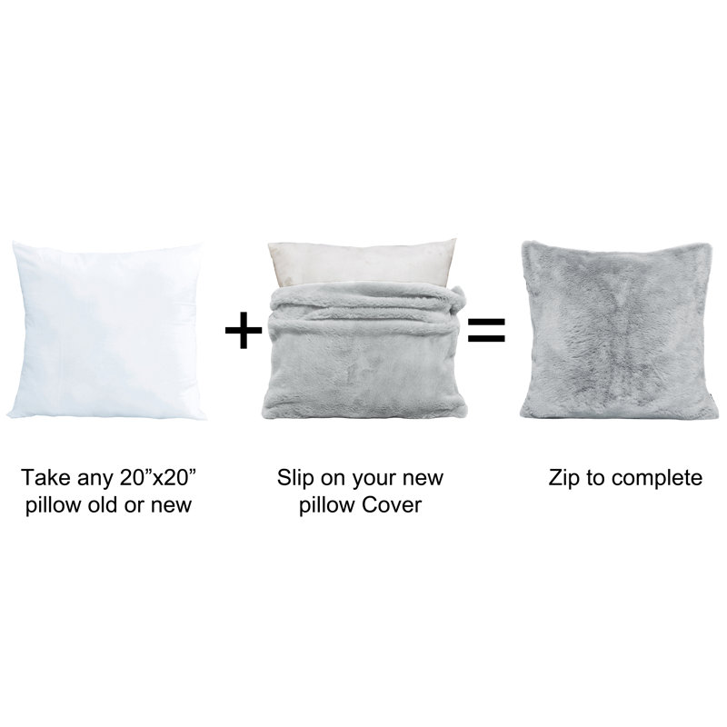 Solid Light Throw Pillow Cover, Vapor Grey