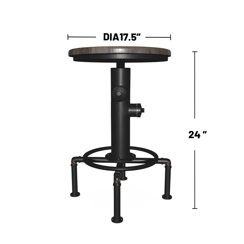 Swivel Counter Stool with Metal Frame, Antique Gray, Counter Stool (24" Seat Height)