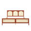 Lit plateforme en bois avec tête et pied de lit en rotin-886814188-885510474