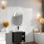 Meuble-lavabo moderne peu encombrant avec lavabo en céramique, conception compacte en chêne foncé