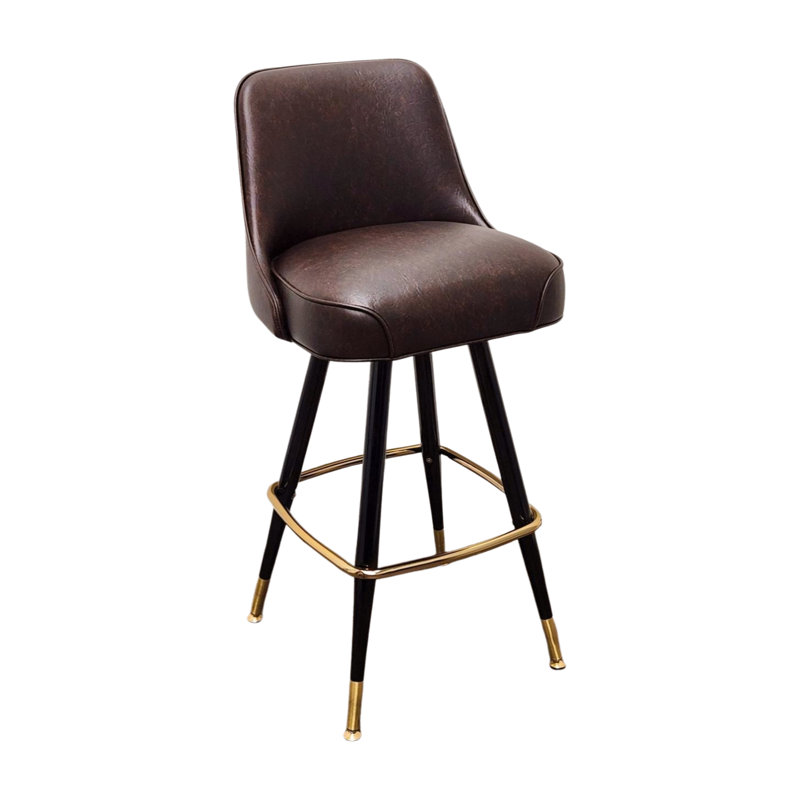 Tabouret de bar pivotant extérieur touffeté, Brun