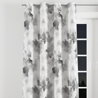 Abstract Window curtains - Gray Quiet Smoke Grommet Curtain - 1 Panel