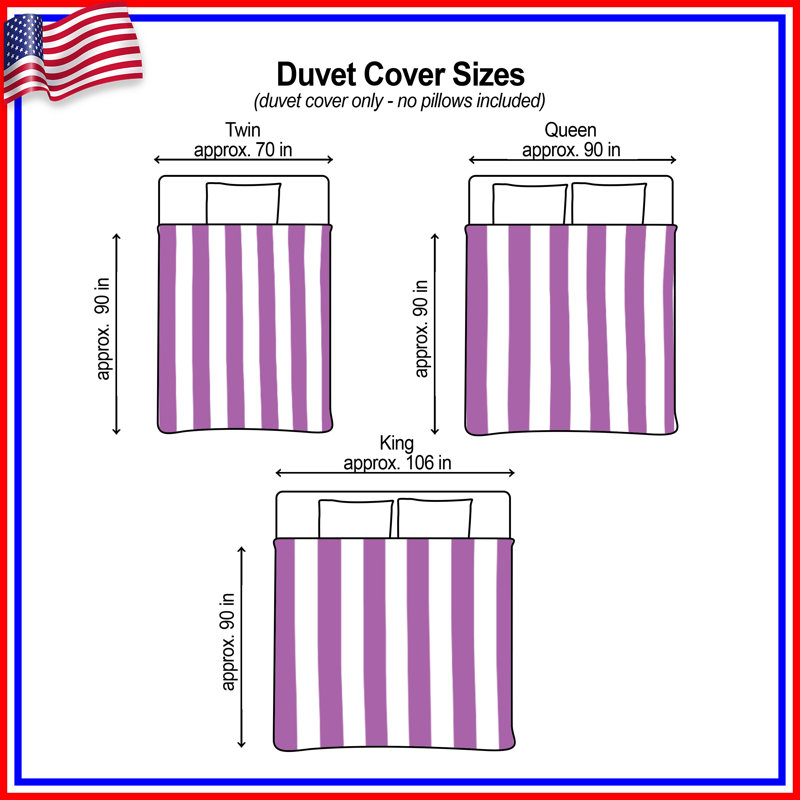 Purple Vertical Stripes Duvet Covers, Très grand lit
