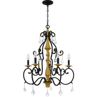 Lustre noir mat 5 lumières Althea