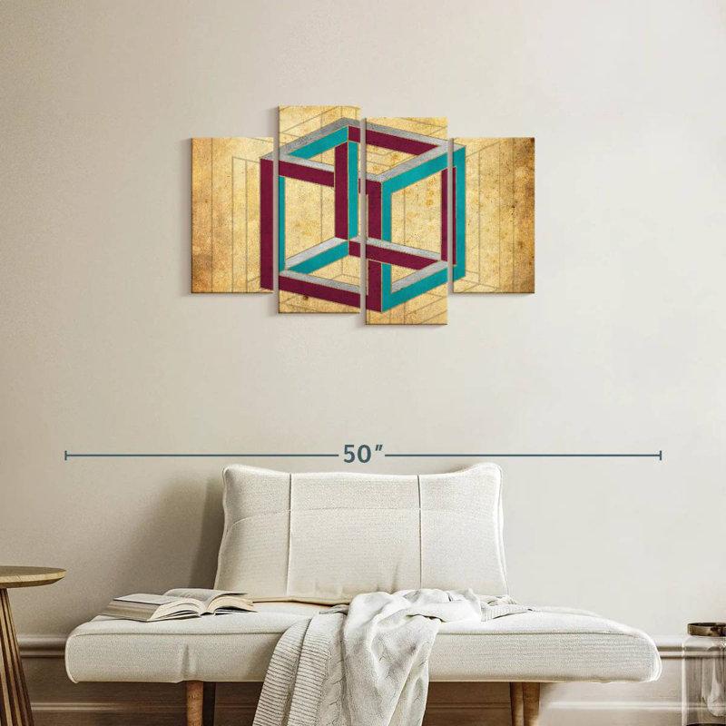 Illusion de cube géométrique Avery, H 22 po x l 36 po