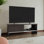 Meuble télé 47 po avec console ouverte et armoire ouverte - noyer foncé / blanc