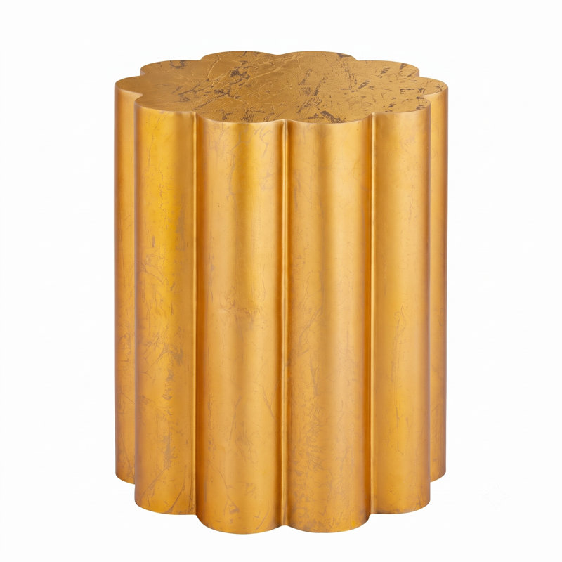 Jaclynn Round End Table Gold, Gold