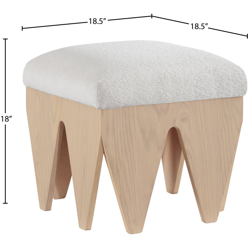 Banc en tissu Altair, Naturel, Velours crème