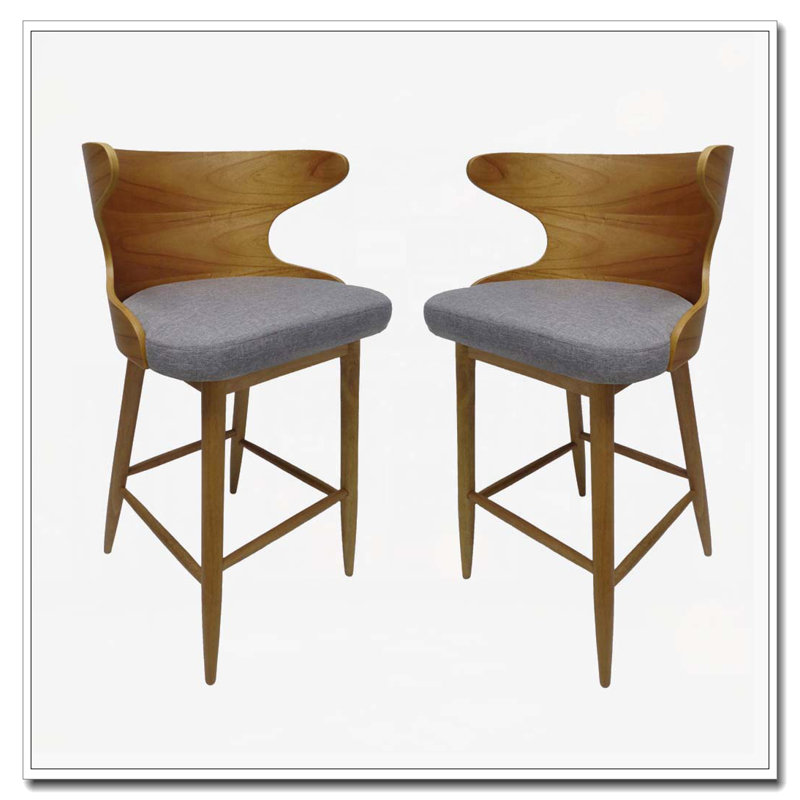 Upholstered Barstools, Gray