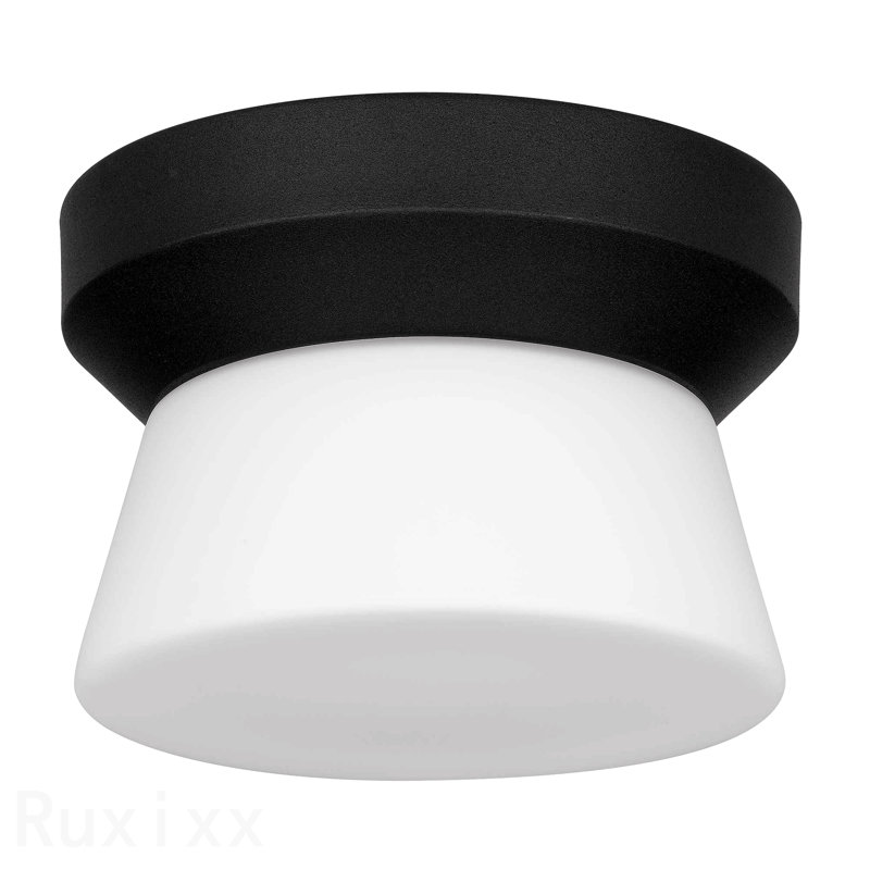 7 Inch Black Integrated Led Flush Mount, 4.5" H x 7" W x 7" D