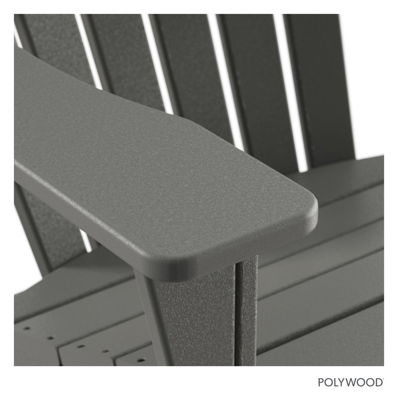 Verlyn Traditional HDPE Weather-Resistant Outdoor Adirondack Chair, Slate Gray