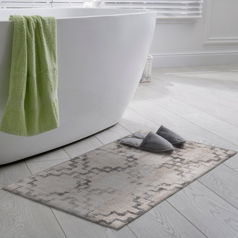 Tapis beige / gris à motif géométrique Kerwin, Rectangle 3 pi x 5 pi