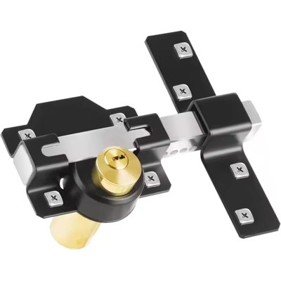 Domira 50mm Long Throw Gate Lock – Double-sided Keyed Rim Lock For Wooden Gates, Sheds & Doors – Includes 5 Keys