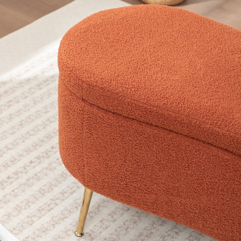 Banc de rangement rembourré Kaybree, Orange