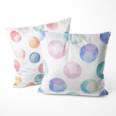 Polka Dots Kids Printed Throw Pillow - Sweet Circles Modern Pillow