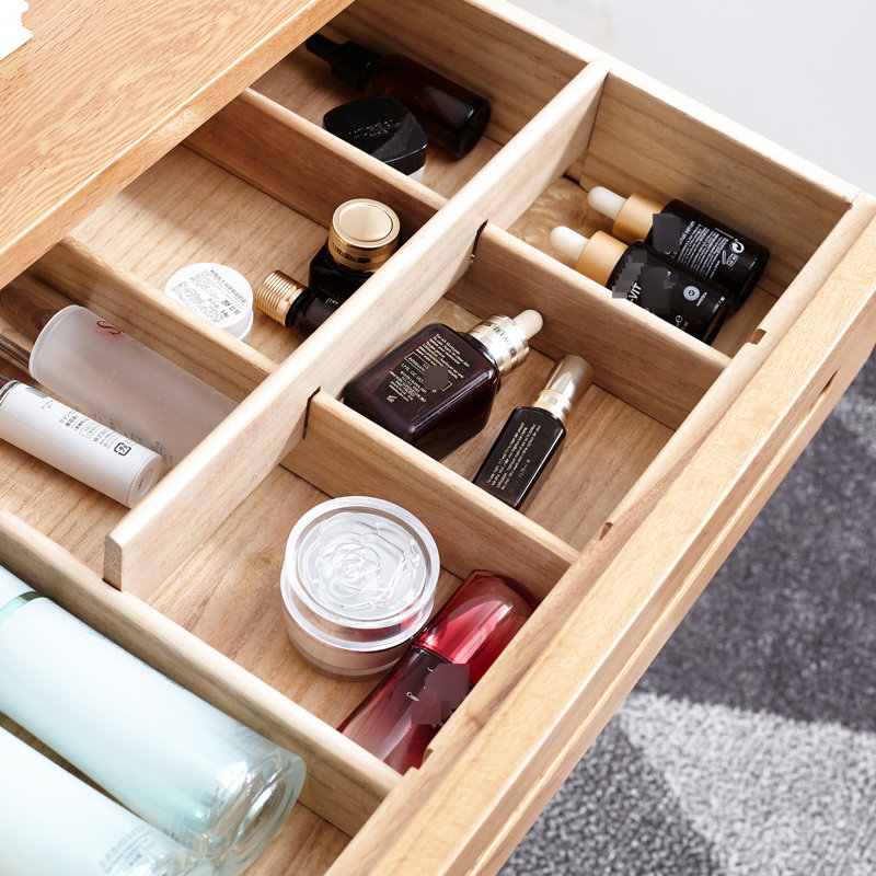 Natural Wood Top Dresser With Storage Drawer, 23.43In Depth, Solid 60Cm Wide Compact Storage, 29.9In Height,