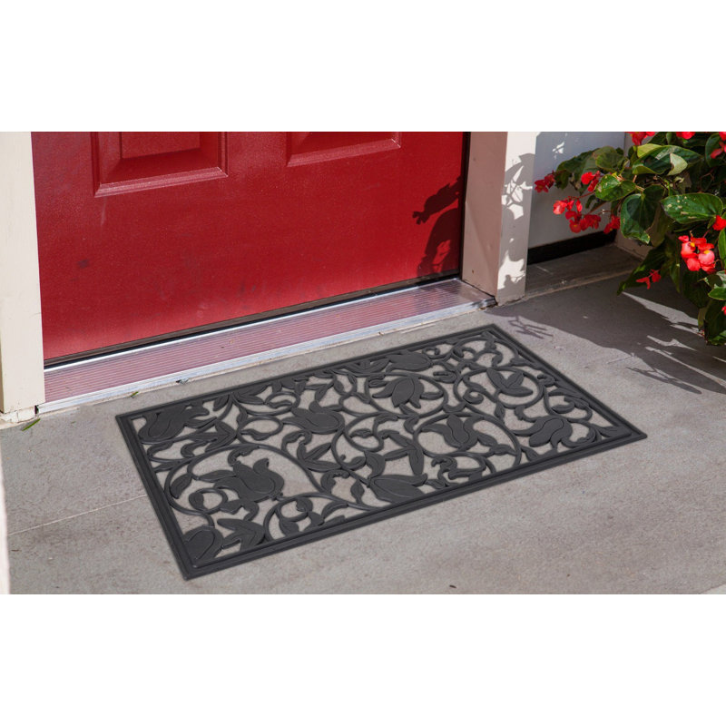 Non-Slip Floral Outdoor Doormat