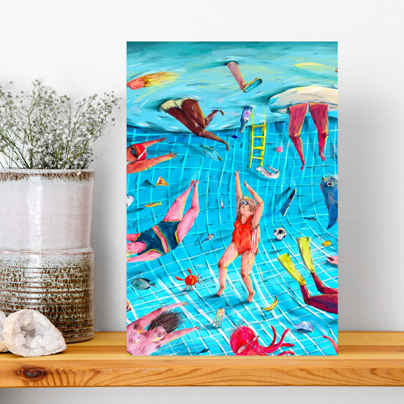 Art mural abstrait surréel, amusant et surréel, 18" H x 12" W