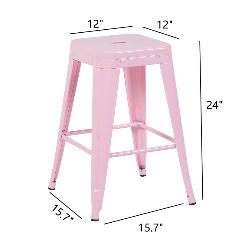 Tabouret de comptoir, tabourets de bar en métal sans dossier, Rose, 2, Tabouret de comptoir (siège d'une hauteur de 24 p