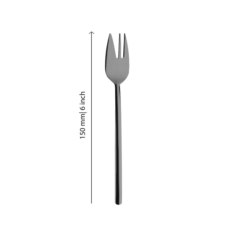 MEPRA Due 6-Piece Cake Fork Set, Black Gold