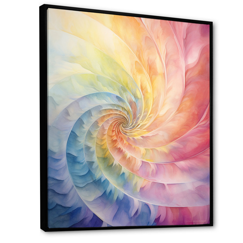 Grantville - Abstract Spirals, impression d'art mural_106190, H 32 po x l 24 po x P 1 po, Toile avec cadre flottant noir