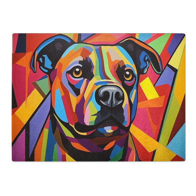 Staffordshire Bull Terrier Constructivism  Glass Chopping Board