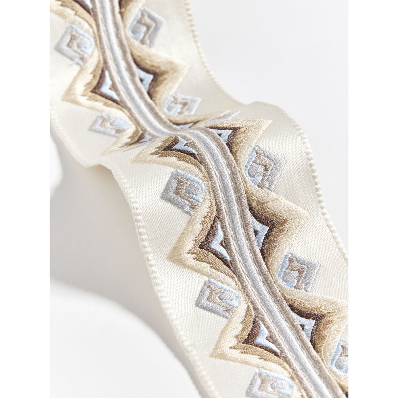 FLAMME EMBROIDERED TAPE, Platinum