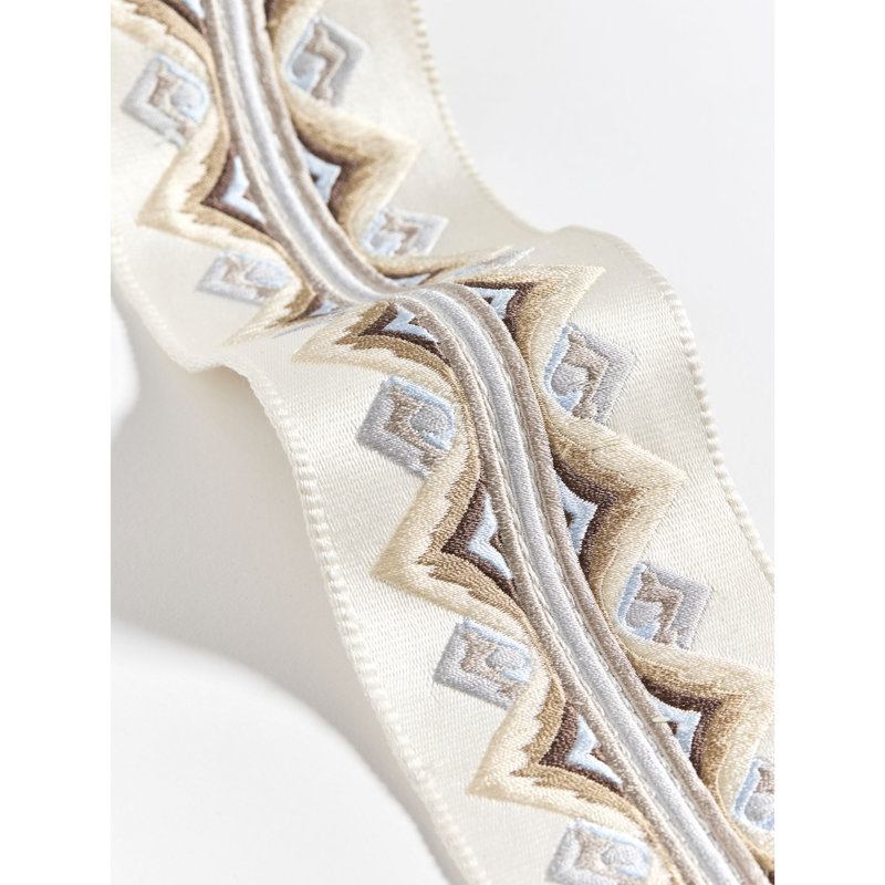 FLAMME EMBROIDERED TAPE, PLATINUM