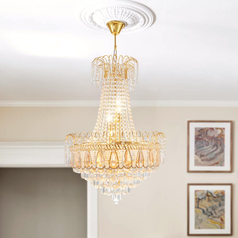 Lustre empire 8 lumières Aritomo, H 23,6 po x l 19,7 po x P 19,7 po