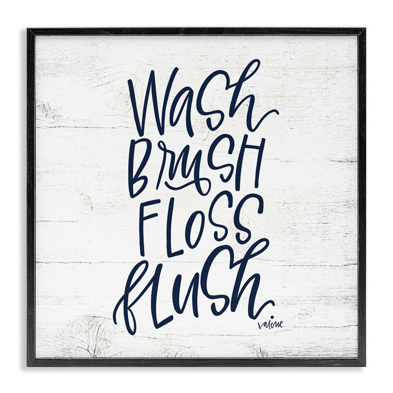 «Rustic Bathroom Rules», estampe numérique par Valerie Weiners, H 12 po x l 12 po, Giclée encadrée noir minuit
