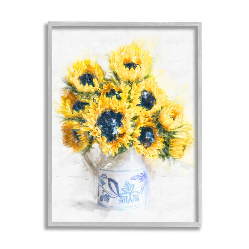 Art sur plaque surdimensionné de style champêtre sur fond bleu, H 30 po x l 24 po x P 1,5 po, Estampe numérique Farmhouse