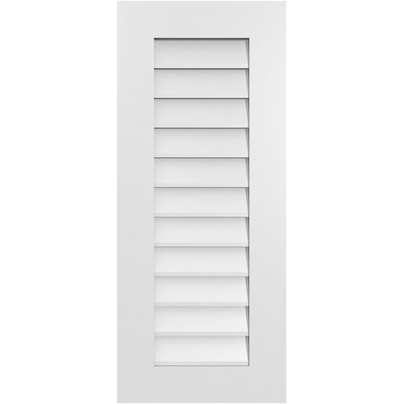 Vent à pignon rectangulaire en uréthane non-fonctionnel, H 38 po x l 16 po x P 1 po