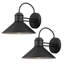 Applique murale d'extérieur 1 lumière, paquet de 2, finition noire, lumières de porche arrière, patio avant, luminaire de garage, éclairage extérieur pour la maison