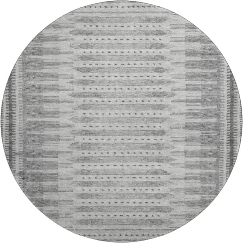 Premium Machine Washable Mayfield Border Rug, Round 8'