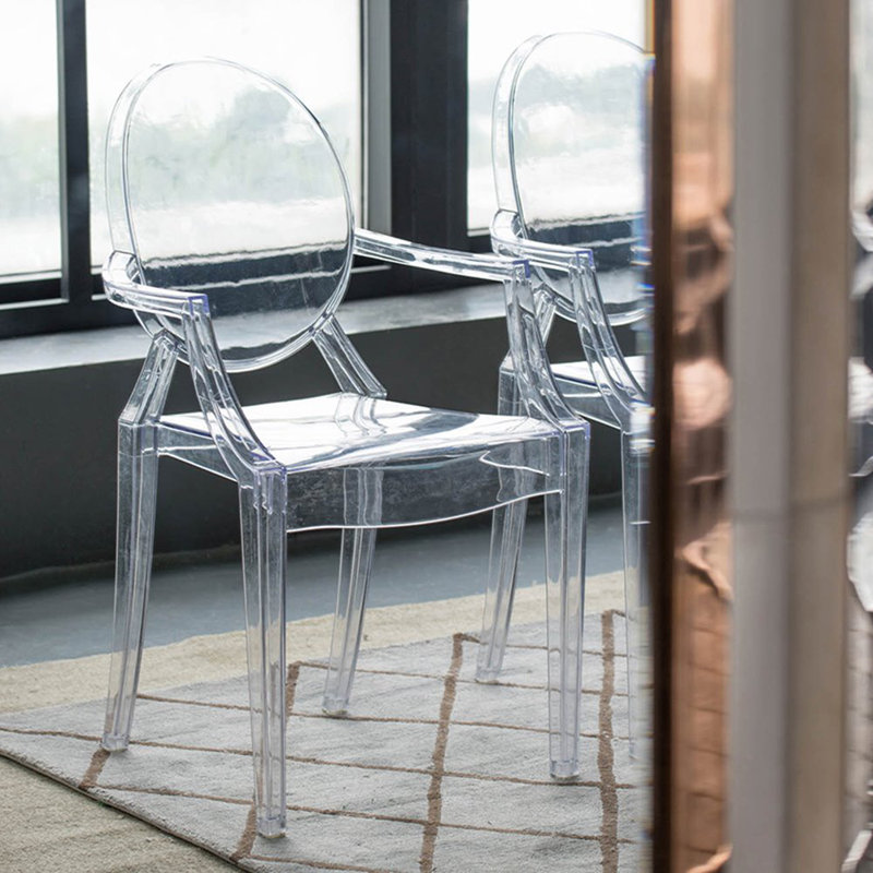 Chaise avec accoudoirs Anaissa King Louis, Transparent