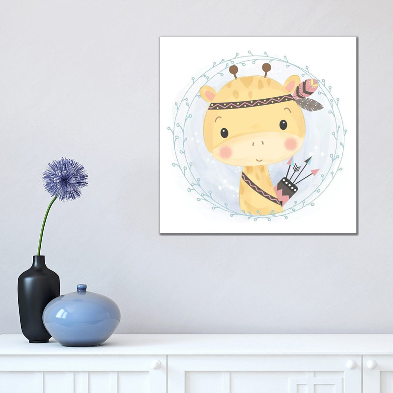 Cute Tribal Giraffe by Art Mirano - Wrapped Canvas Print, 45.72 cm H x 45.72 cm W