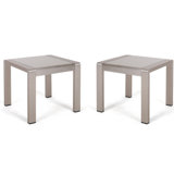 Algona Square Glass Outdoor Side Table