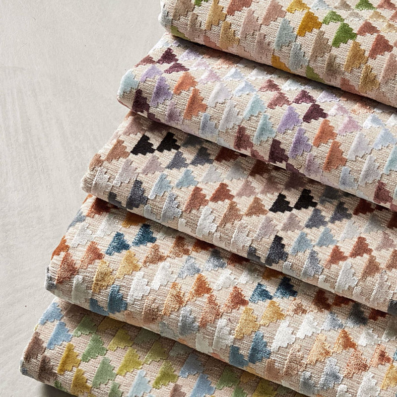 Reflect Vidi Fabric, Blush/Ochre/Kelly