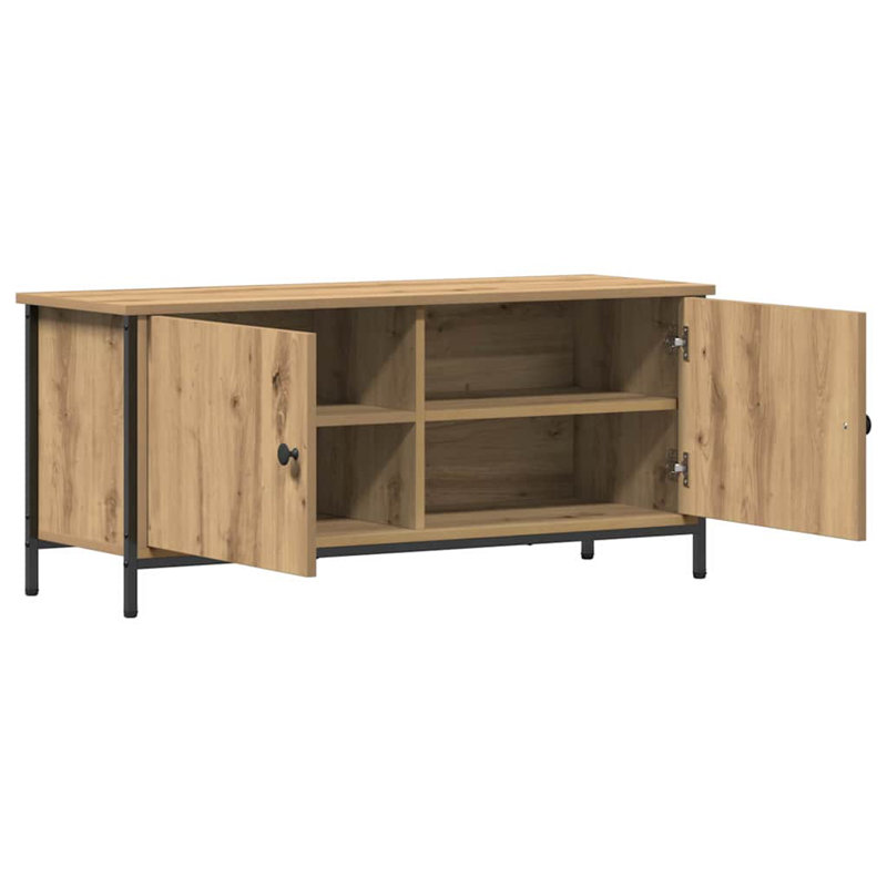 TV Cabinet Engineered Wood, 45cm H x 100cm L x 35cm W, Artisan Oak