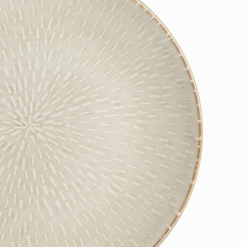 16-Piece Taupe Ceramic Dinnerware Set with Reactive Glaze