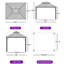 Pavillon de jardin d'extérieur à toit rigide pour terrasse en acier galvanisé à grain de bois 12 pi x 14 pi Mauve-111448557