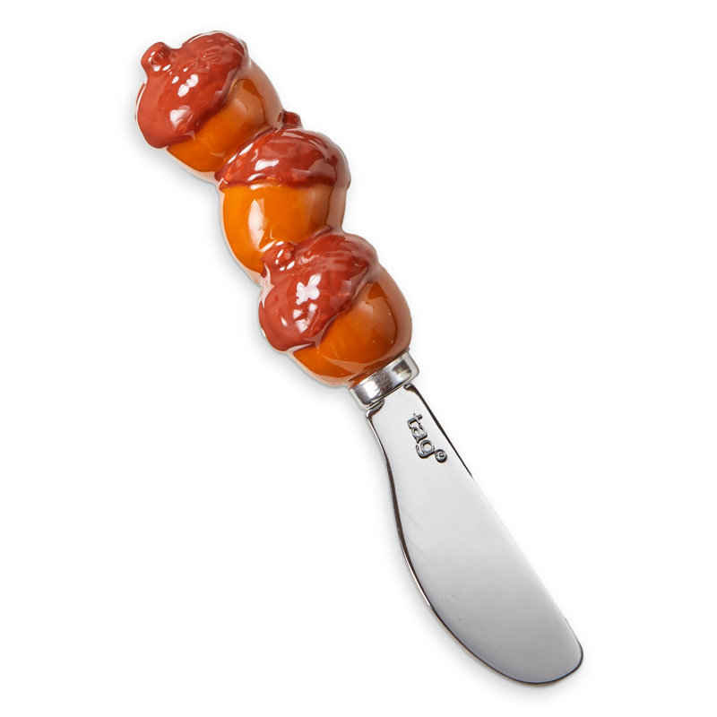 Acorn Spreader Orange Ceramic Fall Harvest