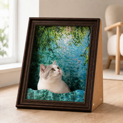 Grattoir pour chat 2 en 1 avec salon en carton ondulé