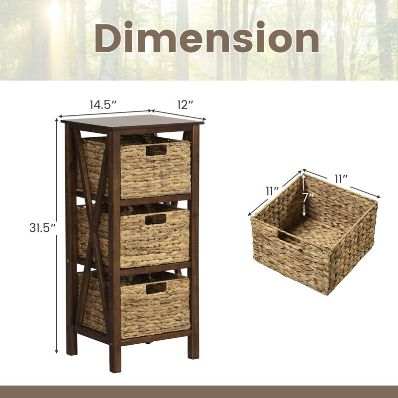 Table de chevet Anapaola en brun, 1