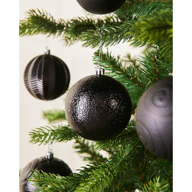 9.29cm Solid Colour Plastic / Acrylic Bauble, Black