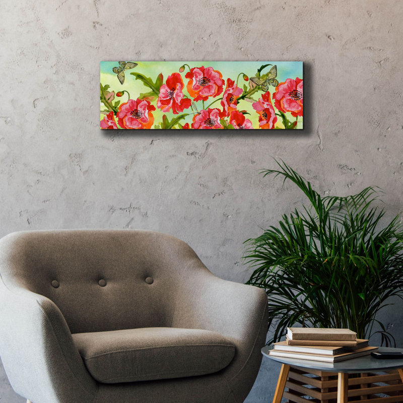 «Bouquet De Fleur» par Jean Plout, art mural sur toile, H 12 po x l 36 po x P 0,75 po
