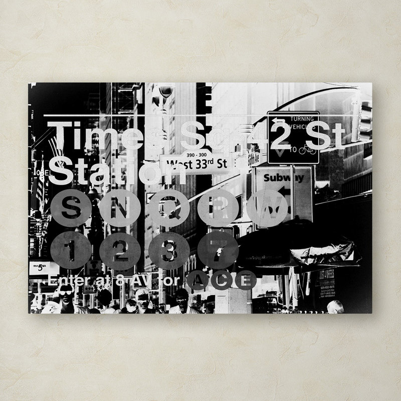 Subway City Art NYC II - reproduction de photo sur toile, H 12 po x l 19 po x P 2 po