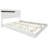 Modern High Gloss 3-Piece Bedroom Set Floating Bed Frame Queen Size Platform Bed With LED Light & 2 Nightstands