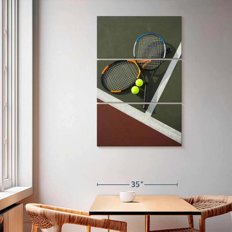 Raquettes et balles de tennis Sireci, H 65 po x l 42 po
