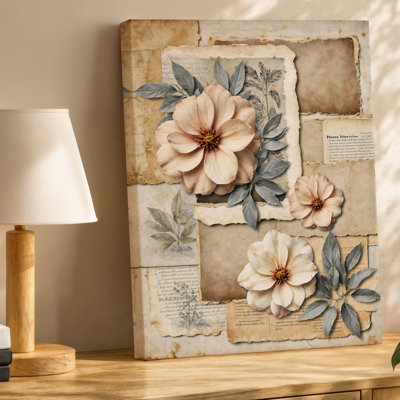 Canvas Create A Visually Appealing Digital Collage Featuring A Textured Background Wall Art Of Soft Warm Beige And Muted Brown Tones Canvas Wall Art